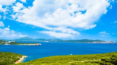 Landscape of coast of Capo Caccia Stock Photos