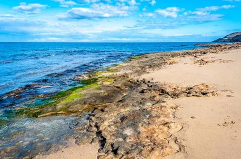 Landscape of the coast in winter Stock Photos