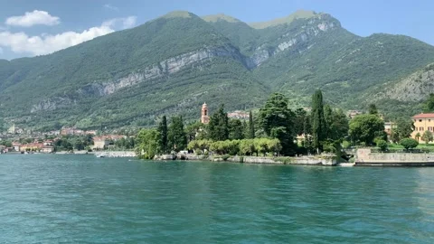 Landscape of Como Lake shore between Lenno and Tremezzo towns, Italy. Stock Footage 160663325