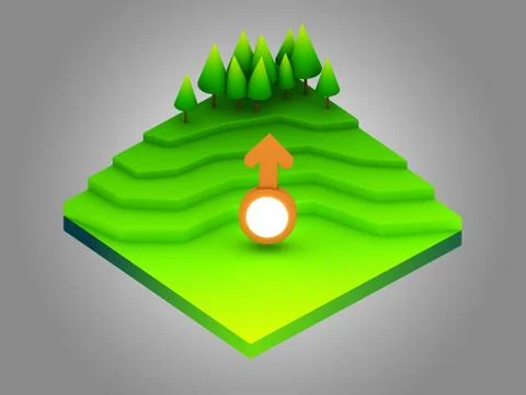 Landscape concept isometric infographic,showing data analytics Stock Illustration