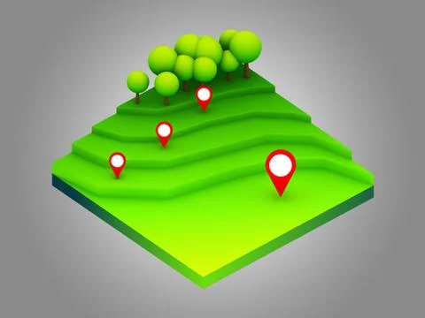 Landscape concept isometric infographic,showing data analytics Stock Illustration