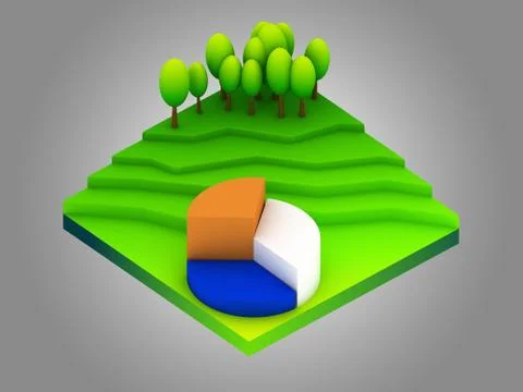 Landscape concept isometric infographic,showing data analytics Stock Illustration