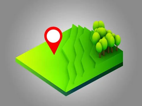Landscape concept isometric infographic,showing data analytics Stock Illustration