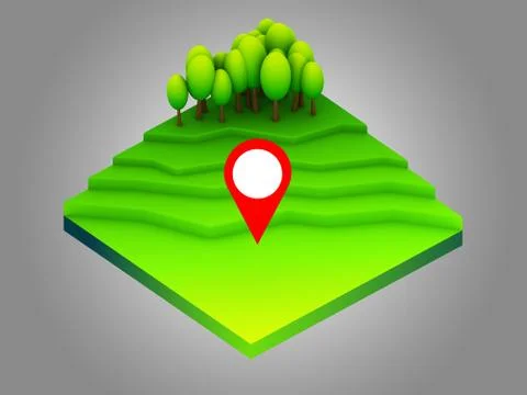 Landscape concept isometric infographic,showing data analytics Stock Illustration