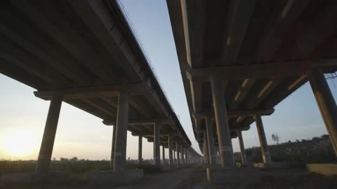 Landscape construction highway of a road bridge Stock Footage 145983194