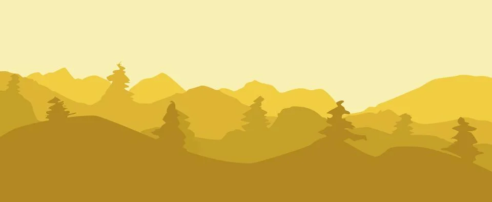 Landscape in dawn Stock Illustration
