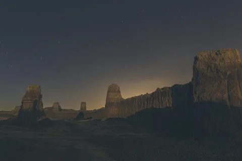 Landscape desert night Stock Photos