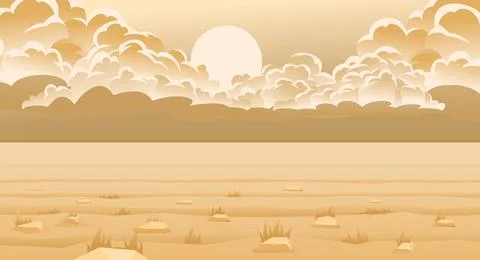 Landscape. Desert storm Stock Illustration