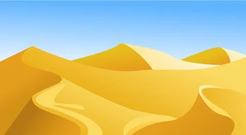 Landscape with desert vector illustration Stock Illustration