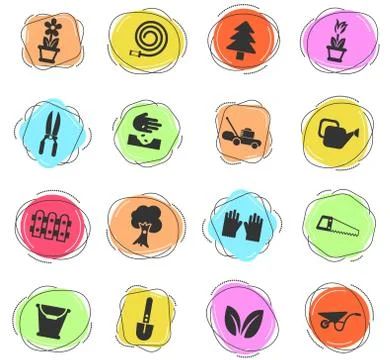 Landscape design icon set Stock Illustration