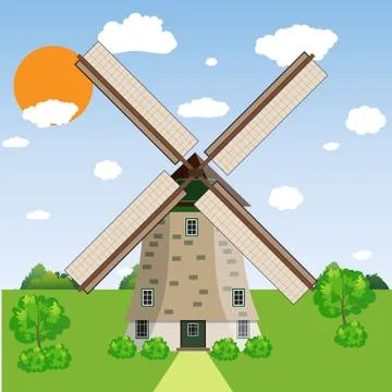 Landscape design over sky background, Ilustración de archivo