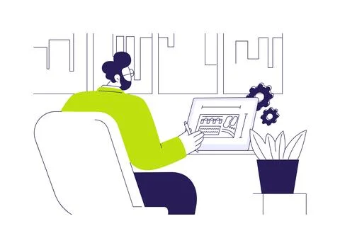 Landscape design plan development abstract concept vector illustration. Stock Illustration