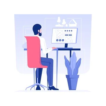 Landscape design plan development isolated concept vector illustration. Stock Illustration