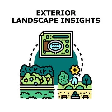 Landscape design planning process creating green urban spaces 库存插图