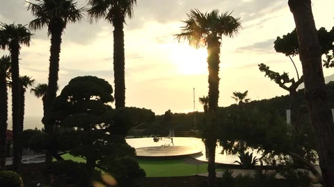 Landscape design of the pool Stock Footage 88671386