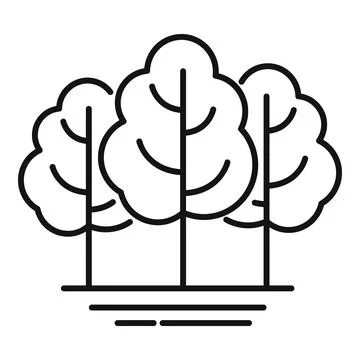 Landscape design trees icon, outline style Stock Illustration
