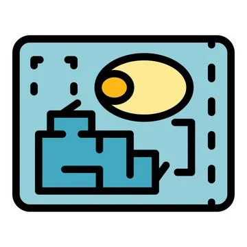 Landscape designer work plan icon color outline vector Stock Illustration