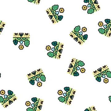 Landscape development services vector seamless pattern Stock Illustration