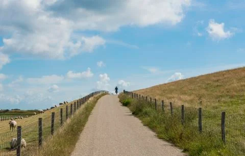 Landscape dike texel Stock Photos