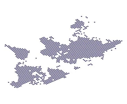 Landscape Dotted World Map Vector Design Stock Illustration