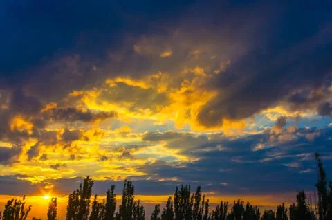 Landscape with dramatic light Stock Photos