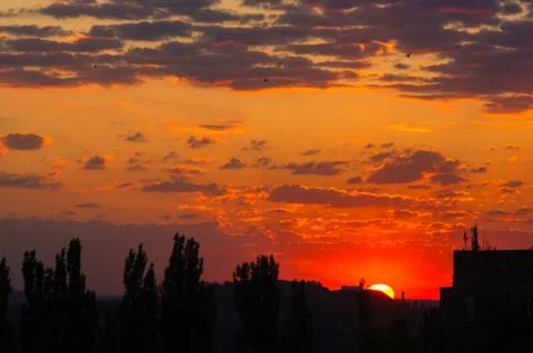 Landscape with dramatic light Foto stock