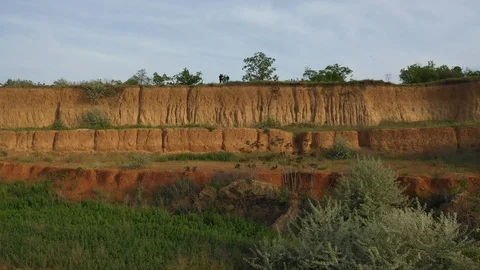 Landscape with dry grass - dron Stock Footage 129108208