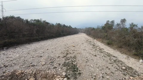 Landscape of dry river due to drought, water crisis, extreme climate change Stock-Footage 127710428