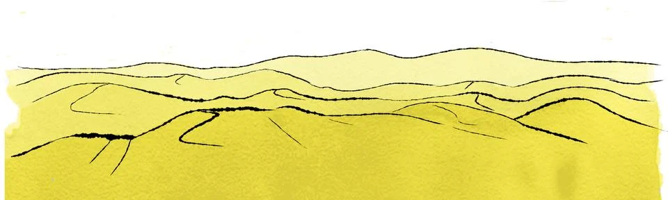 Landscape with dunes Stock Illustration