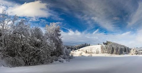 Landscape during winter Stock Photos
