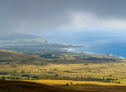 Landscape of Easter Island, Chile Stock Photos