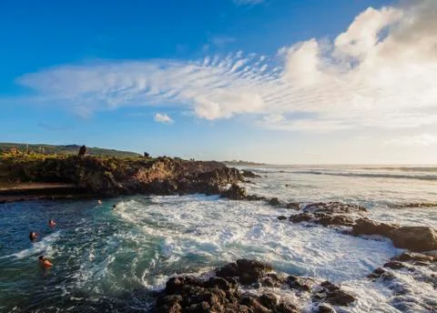 Landscape of Easter Island, Chile Stock Photos