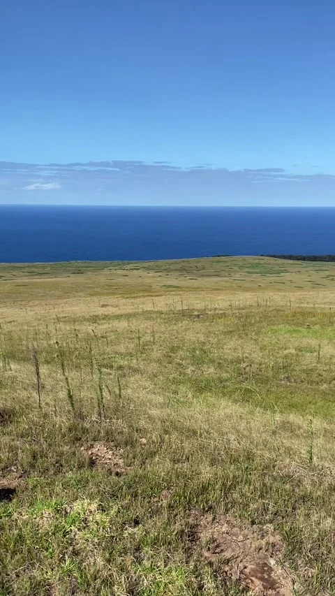 Landscape in Easter Island Stockbeeldmateriaal 342841931