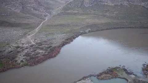 Landscape of eastern turkish city batman and old ruins around the river Stock Footage 113580882