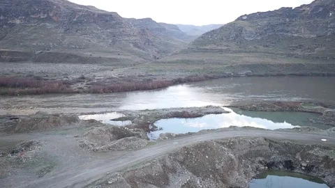 Landscape of eastern turkish city batman and old ruins around the river Stock Footage 113580905