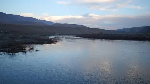 Landscape of eastern turkish city batman and old ruins around the river Stock Footage 113580960