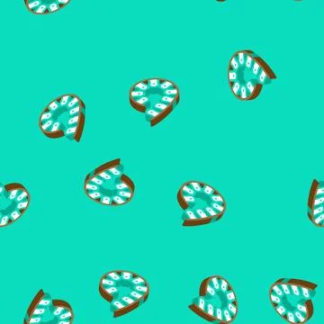 Landscape edging garden tool isometric icon seamless pattern 库存插图
