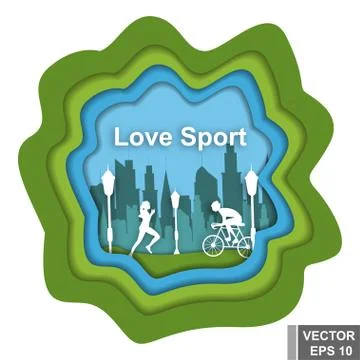 Landscape. The effect of cut paper. Bright. Background. Nature. Print. For yo Stock Illustration