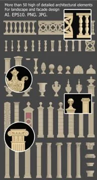 Landscape Elements Set Stock Illustration