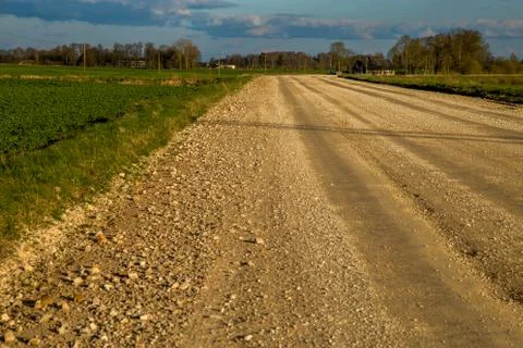 Landscape with empty rural road. Stock Photos
