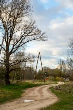 Landscape with empty rural road. Stock Photos