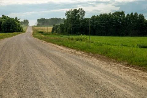Landscape with empty rural road. Stock Photos