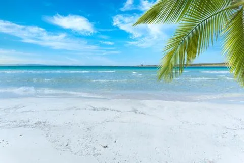 Landscape of empty tropical beach Stock Photos