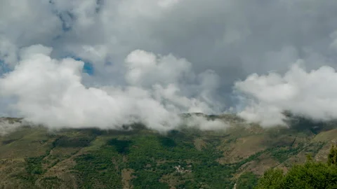 Landscape with fast movement of clouds, sunlight and shadows.Time Lapse Stock Footage 170324432