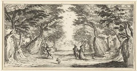Landscape with a first name set and a luit player; Divers paisages; Differ... 스톡 사진