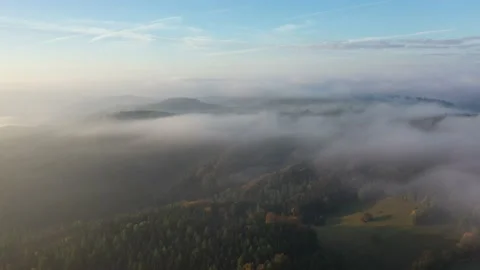 Landscape in fog Stock Footage 229499873