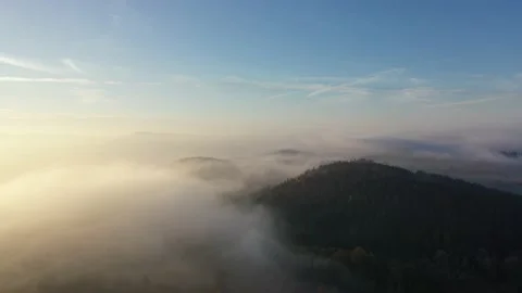Landscape in fog Stock Footage 229500769