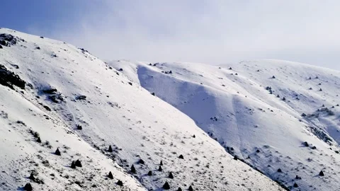 Landscape footage of  mountains from window of a train while moving. Stock Footage 198149920