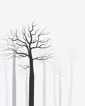 Landscape with forest Illustrazione stock