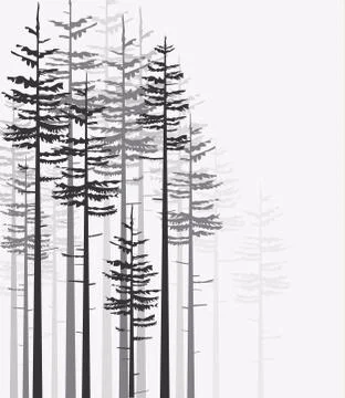 Landscape with forest Stock Illustration